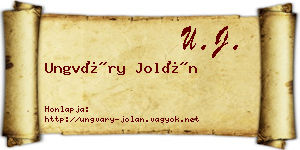 Ungváry Jolán névjegykártya