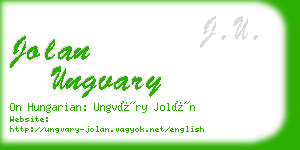 jolan ungvary business card